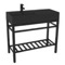 Matte Black Console Sink With Counter Space, Matte Black Base, 40